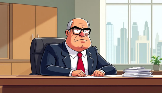 A cartoon-style illustration of a firm boss