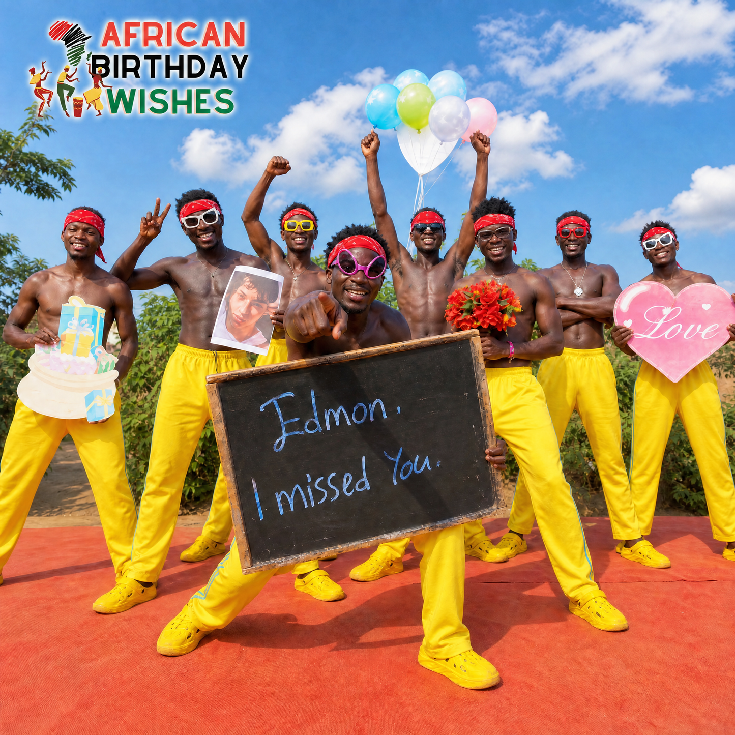 African Birthday Wishes video made by african guys singing happy birthday