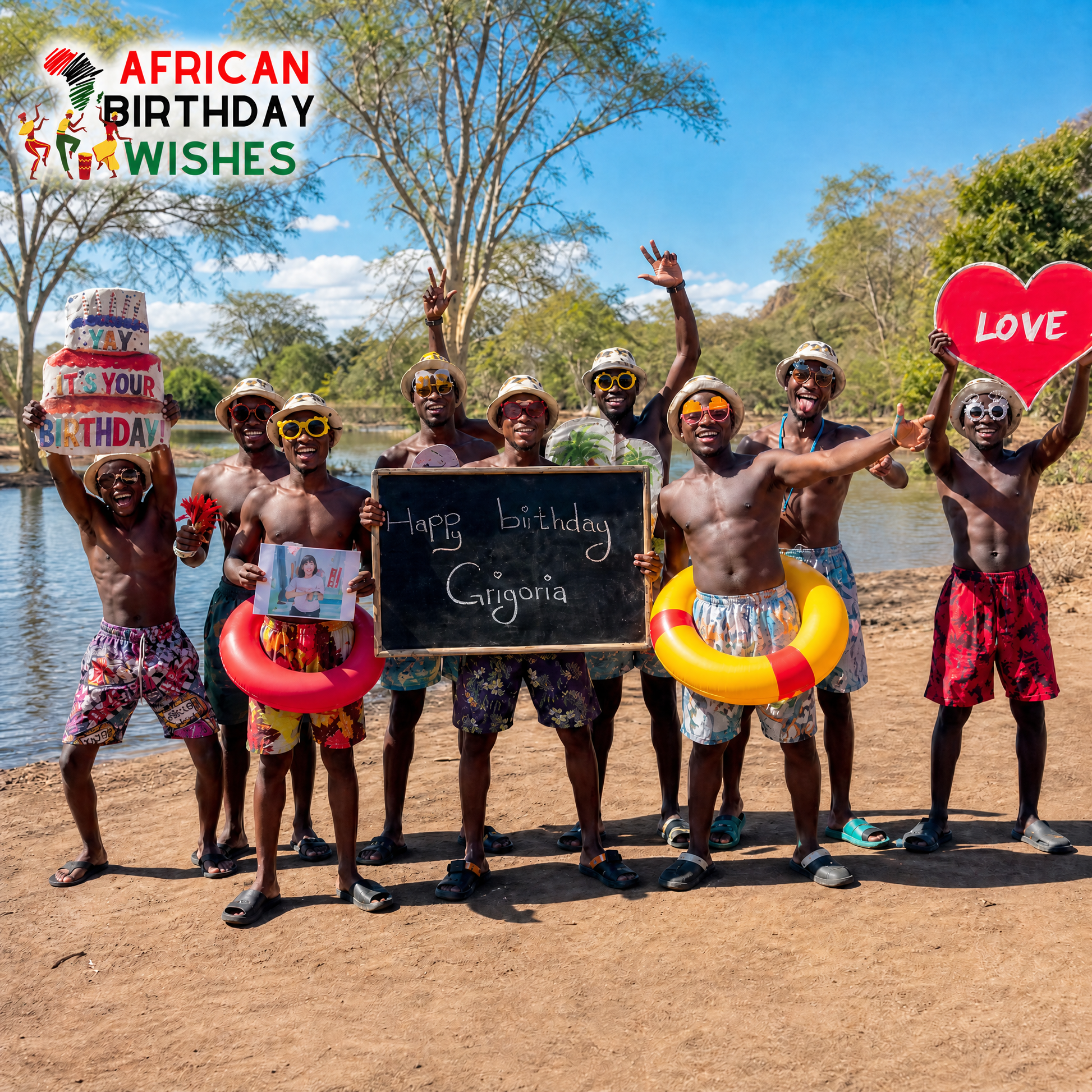 Beach Boys Team performing personalized African birthday wishes