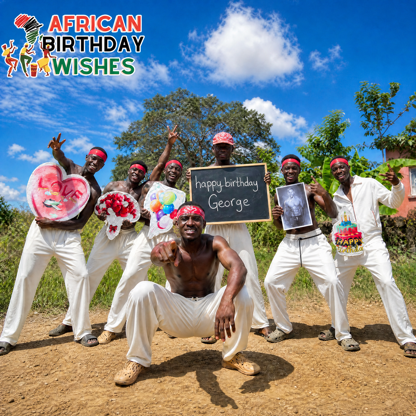 Greetings from Africa made by White Warriors team from African Birthday Wishes company